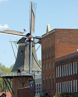The tallest working windmill in America anchors downtown Pella