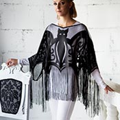 by Heritage Lace Bl Costume 58" x 58" Halloween Bats Poncho with Spider Webs 