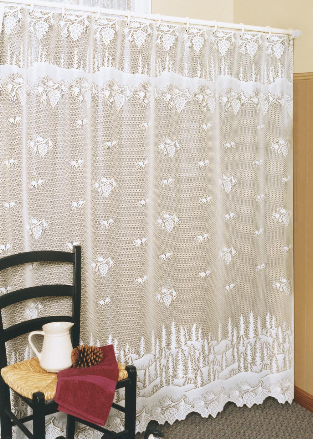 Heritage Lace Pinecone 60in Wide by 16in Drop Valance White for sale online 