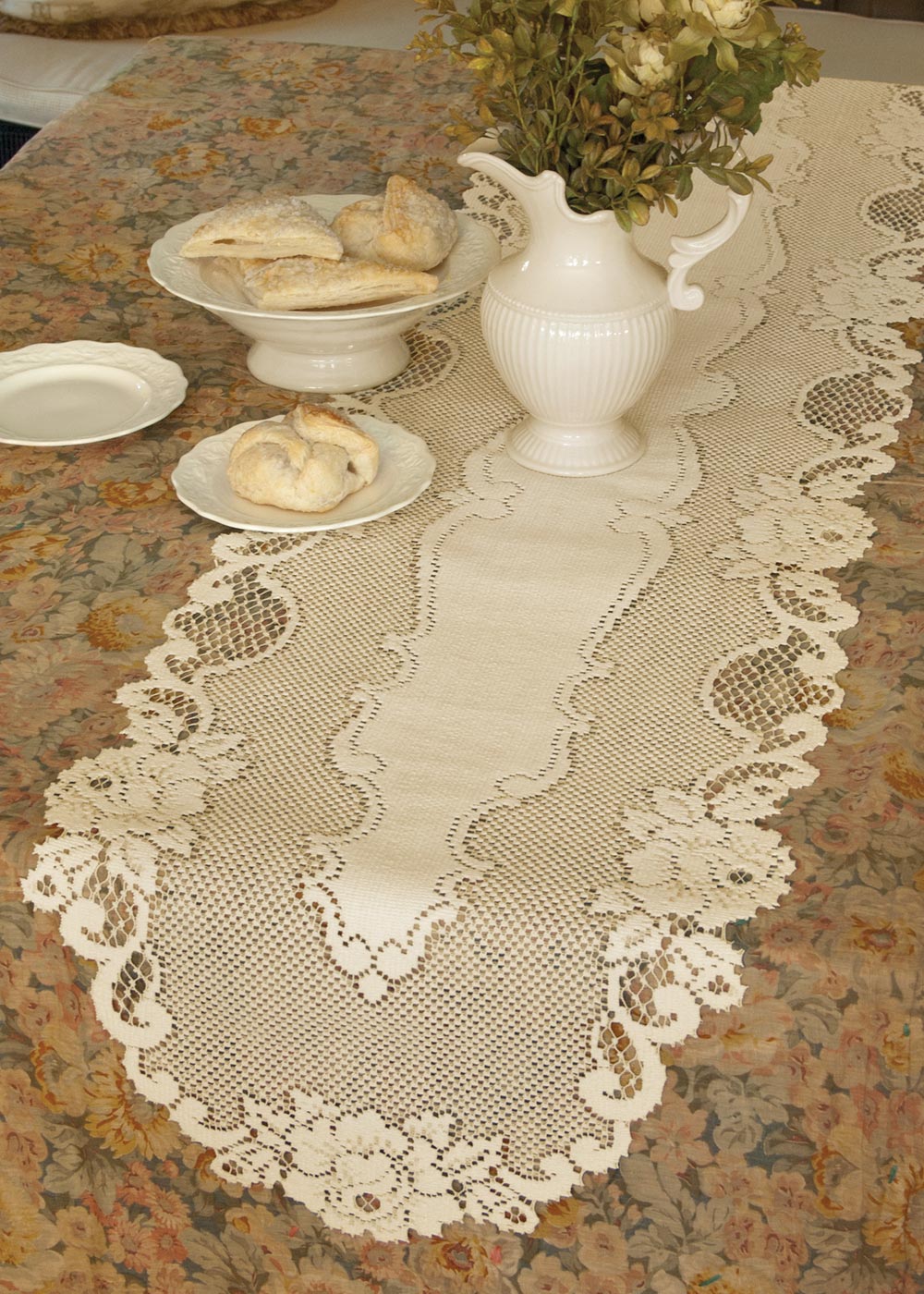 Heritage Lace ECRU Runner TEA ROSE 14" X 36" New with Tags 