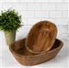 Artisan Wood Bark Oval Bowl