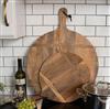 Artisan Wood Farmhouse Round Charcuterie Serving Board