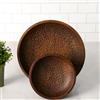 Artisan Wood Hammered Round Bowl