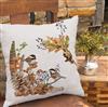 Fall Chickadees Feathers Left Pillow